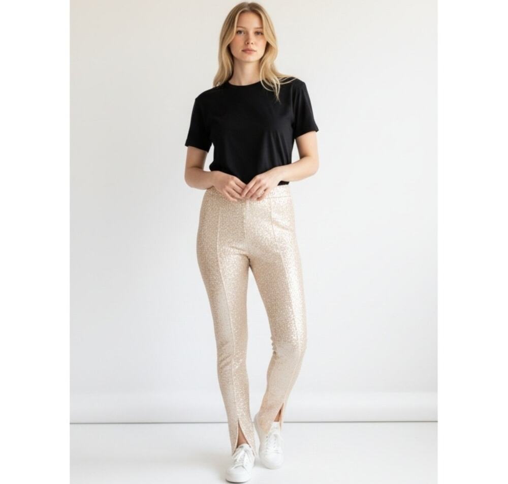 ROTATE Birger Christensen Alicia Pants US 0 Silver Sequin Party NWT
